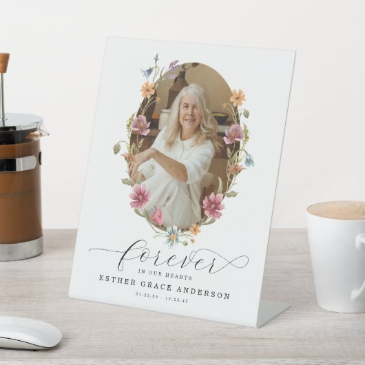 Wildblume Beerdigung für immer in unserem Herzen Sockelschild (In SItu)