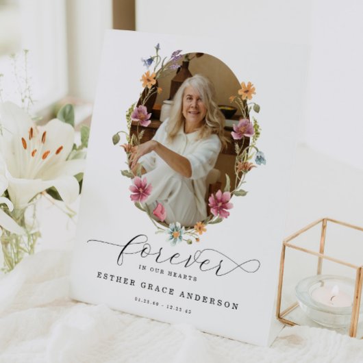 Wildblume Beerdigung für immer in unserem Herzen Sockelschild