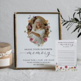 Wildblume Beerdigung Teilen Sie ein Memory Sign Hinweiskarte