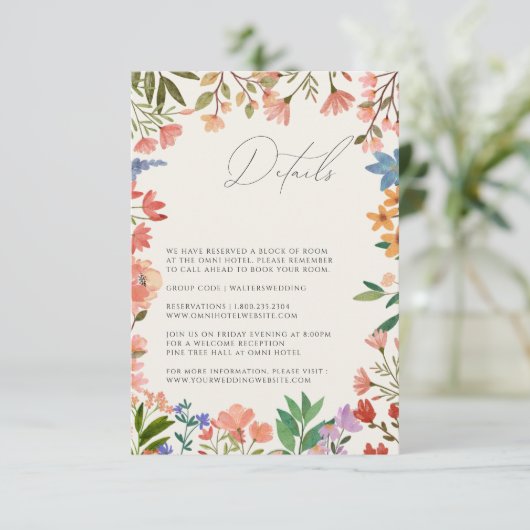 Wildblume Begleitkarte (Stehend Vorderseite)