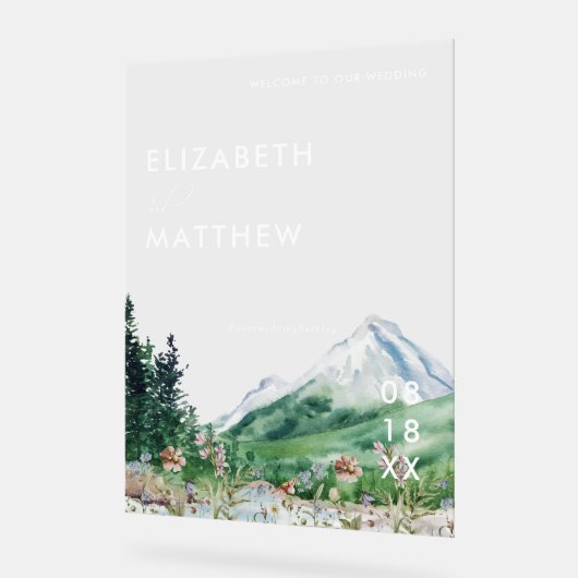 Wildblume | Begrüßung Acrylschild (Winkel)