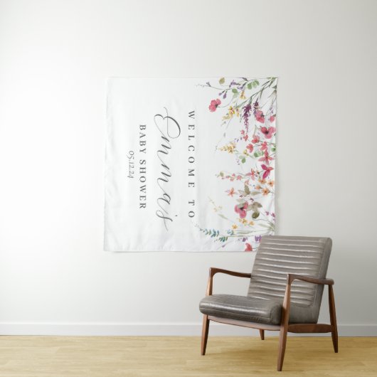 Wildblume Begrüßungszeichen, Wildblume-Plakat Wandteppich (Beispiel (Horizontal))