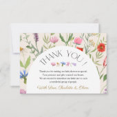 Wildblume Beige Blumenspülung Dankeschön Karte (Vorderseite)