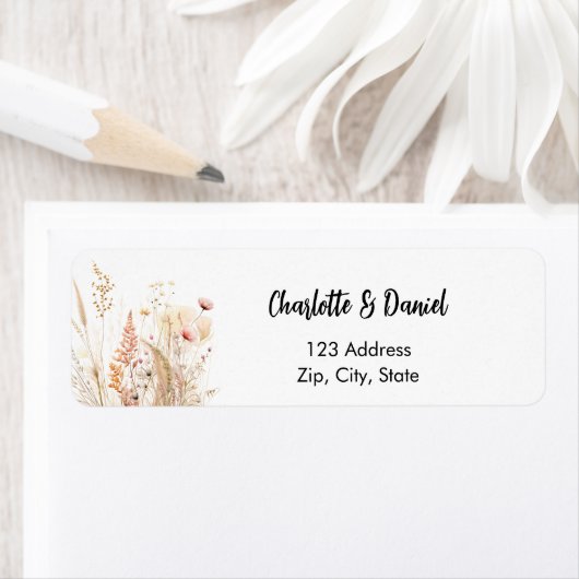 Wildblume beige rosa Rücksendeadresse (Insitu)