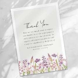 Wildblume Beileid Beerdigung Dankeskarte