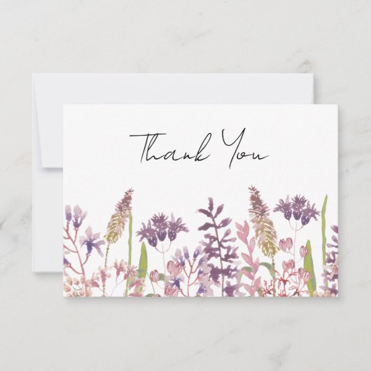 Wildblume Beileid Beerdigung Dankeskarte (Vorderseite)