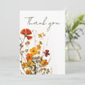 Wildblume Benutzerdefiniert Rote Gelbe Weibchen Dankeskarte (Stehend Vorderseite)