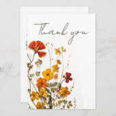 Wildblume Benutzerdefiniert Rote Gelbe Weibchen Dankeskarte (Vorne/Hinten)