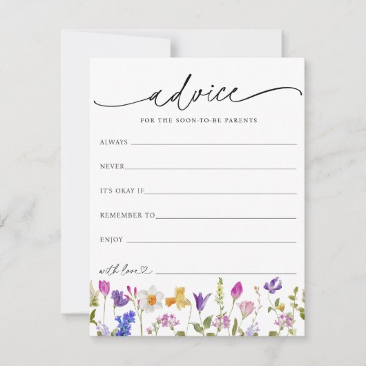 Wildblume Beratung für die Kinderduschkarte Einladung (Vorderseite)