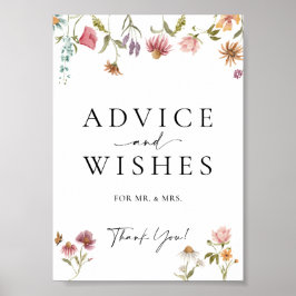 Wildblume Beratung und Wünsche Hochzeitszeichen Poster