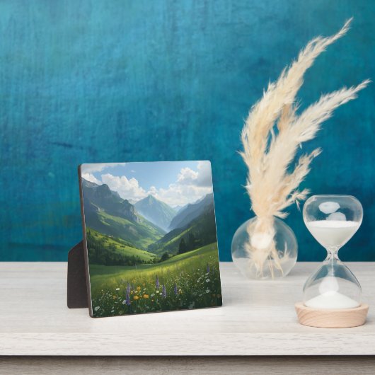 Wildblume Berglandschaft - lebendige Naturlandscha Fotoplatte (InSitu)