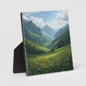 Wildblume Berglandschaft - lebendige Naturlandscha Fotoplatte (Vorderseite)
