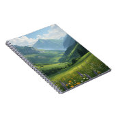 Wildblume Berglandschaft - lebendige Naturlandscha Notizblock (Rechte Seite)