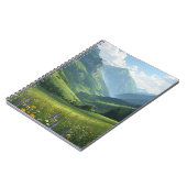 Wildblume Berglandschaft - lebendige Naturlandscha Notizblock (Linke Seite)