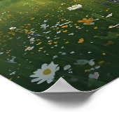 Wildblume Berglandschaft - lebendige Naturlandscha Poster (Ecke)