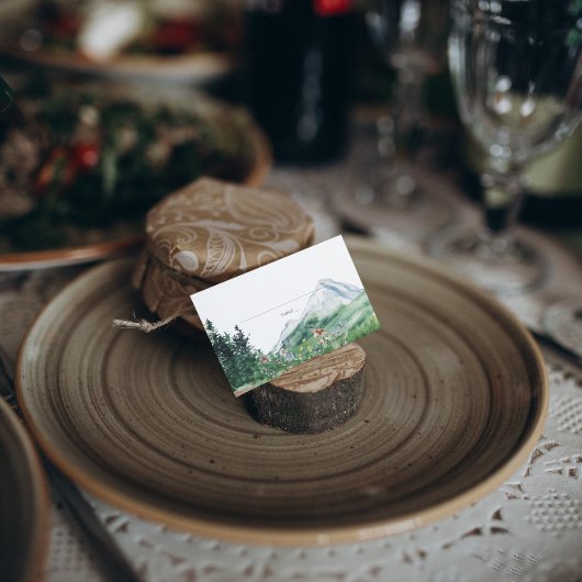 Wildblume Bergwald | Hochzeitsfeier Platzkarte Visitenkarten