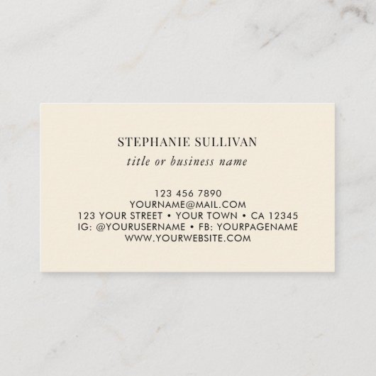 Wildblume Berufliche Visitenkarte (Rückseite)