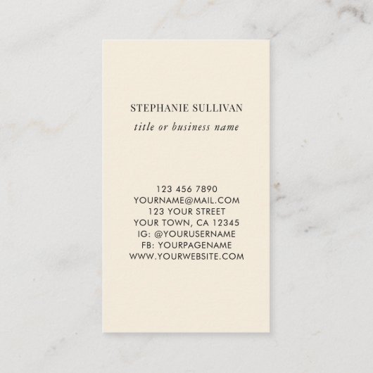 Wildblume Berufliche Visitenkarte (Rückseite)