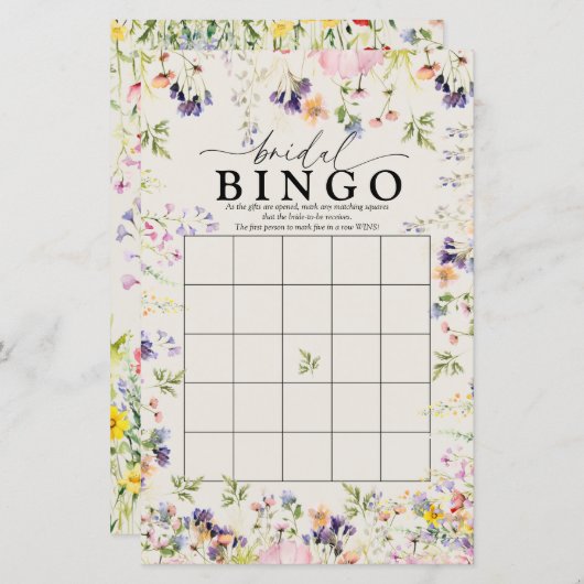 Wildblume Bingo | Spiele (Vorne/Hinten)