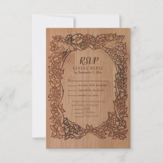 Wildblume Bird Border Rustic Wedding (Vorderseite)