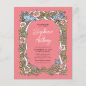 Wildblume Bird Floral Border Wedding (Vorderseite)