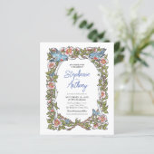 Wildblume Bird Floral Border Wedding (Stehend Vorderseite)