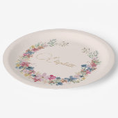 Wildblume Birthday Elegant Pappteller (Schrägansicht)