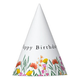 Wildblume Birthday Watercolor Partyhütchen