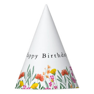 Wildblume Birthday Watercolor Partyhütchen