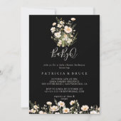 Wildblume Black BabyQ Baby Duschgrill Einladung (Vorderseite)