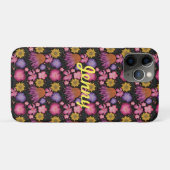 Wildblume Black Floral Personalisiert Case-Mate iPhone Hülle (Rückseite (Horizontal))