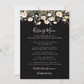 Wildblume Black Wedding Kissing Menu Game Card (Vorderseite)