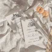 Wildblume Black & White Boho Einladung