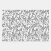Wildblume bläst schlichtes Grau Minimalistisch Chi Geschenkpapier Set (Vorderseite 3)