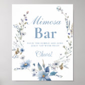Wildblume blau Mimosa Bar Sign Poster (Vorne)