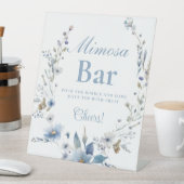 Wildblume blau Mimosa Bar Sign Sockelschild (In Situ)