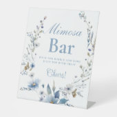 Wildblume blau Mimosa Bar Sign Sockelschild (Vorderseite)