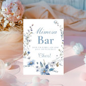 Wildblume blau Mimosa Bar Sign Sockelschild