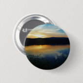 Wildblume, Blauer Sonnenuntergang Button (Vorne & Hinten)