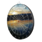 Wildblume, Blauer Sonnenuntergang Dartscheibe (Vorderseite rechts)