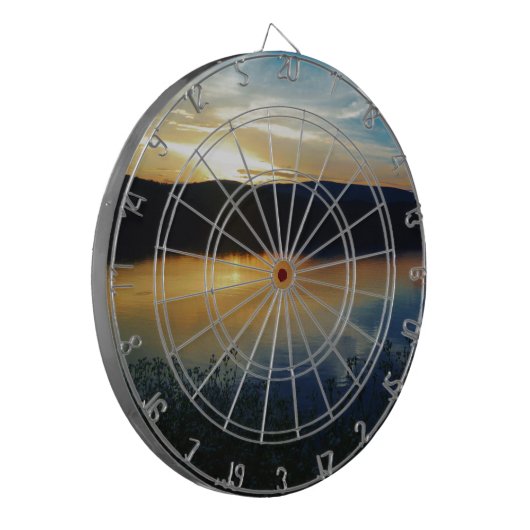 Wildblume, Blauer Sonnenuntergang Dartscheibe (Vorderseite Links)