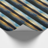 Wildblume, Blauer Sonnenuntergang Geschenkpapier (Ecke)