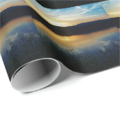 Wildblume, Blauer Sonnenuntergang Geschenkpapier (Rolleneckpunkt)