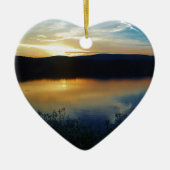 Wildblume, Blauer Sonnenuntergang Keramik Ornament (Vorne)