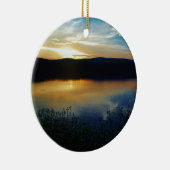 Wildblume, Blauer Sonnenuntergang Keramik Ornament (Rechts)