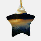 Wildblume, Blauer Sonnenuntergang Keramik Ornament (Rechts)