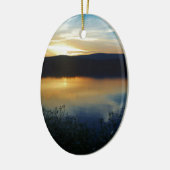 Wildblume, Blauer Sonnenuntergang Keramikornament (Links)