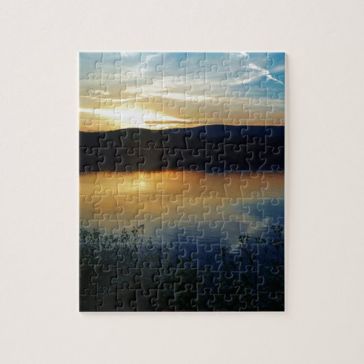 Wildblume, Blauer Sonnenuntergang Puzzle (Vertikal)