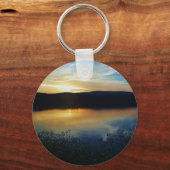 Wildblume, Blauer Sonnenuntergang Schlüsselanhänger (Vorderseite)