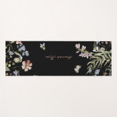 Wildblume Blaulauchbiene | Monogramm Yogamatte (Vorderseite (Horizontal))